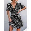 V-Neck Floral Mini Dress