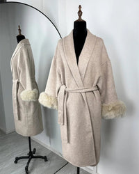 Double-Faced Wool Blend Long Overcoat