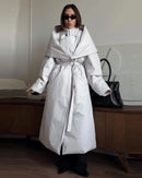 Long Padded Shawl Collar Coat