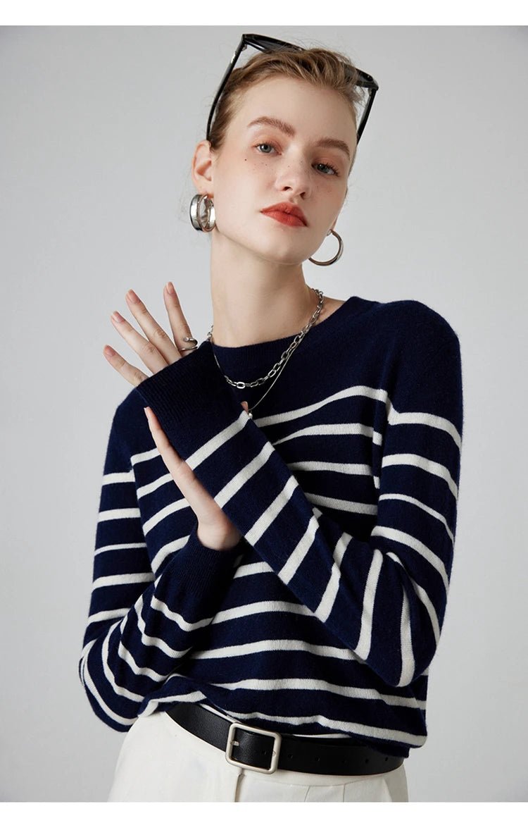 Striped Wool Pullover Sweater