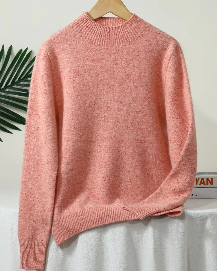 Thick Merino Wool Mock Neck Sweater