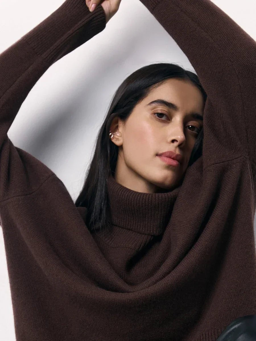 Turtleneck Oversized Knitted Pullover