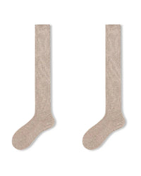 Wool Blend Ribbed Thigh-High Socks