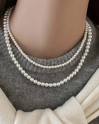 Pearl Beaded Magnetic Clasp Clavicle Necklace