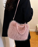 Soft Faux Fur Bucket Tote