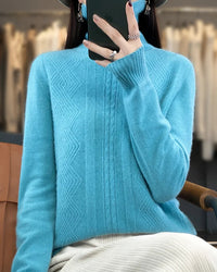 Merino Wool Turtleneck Jacquard Sweater