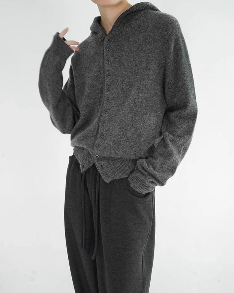 Cashmere Hooded Cardigan Sweater