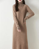 Merino Wool Turtleneck Knit Dress