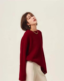 High-Neck Cashmere Loose Retro Sweater