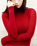 Stretch Wool Turtleneck Sweater