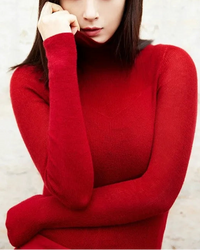 Stretch Wool Turtleneck Sweater