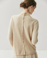 Cashmere Reversible Turtleneck Cardigan Sweater
