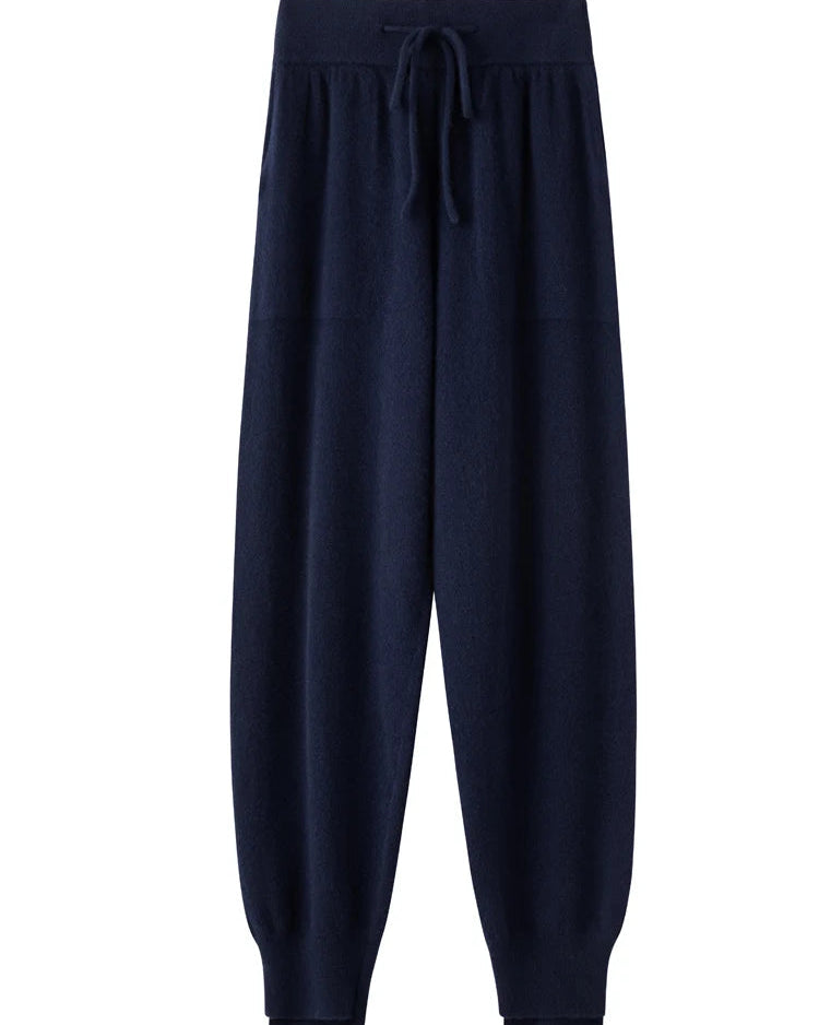 Merino Wool High-Waist Knit Trousers