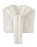 Wool Hollow Twist Knit Shawl