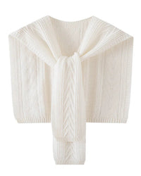 Wool Hollow Twist Knit Shawl