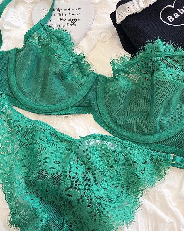 Lace Breathable Silk Comfortable Bra Set