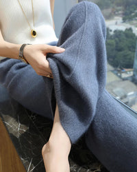 Cashmere Knit Wide Leg Pants