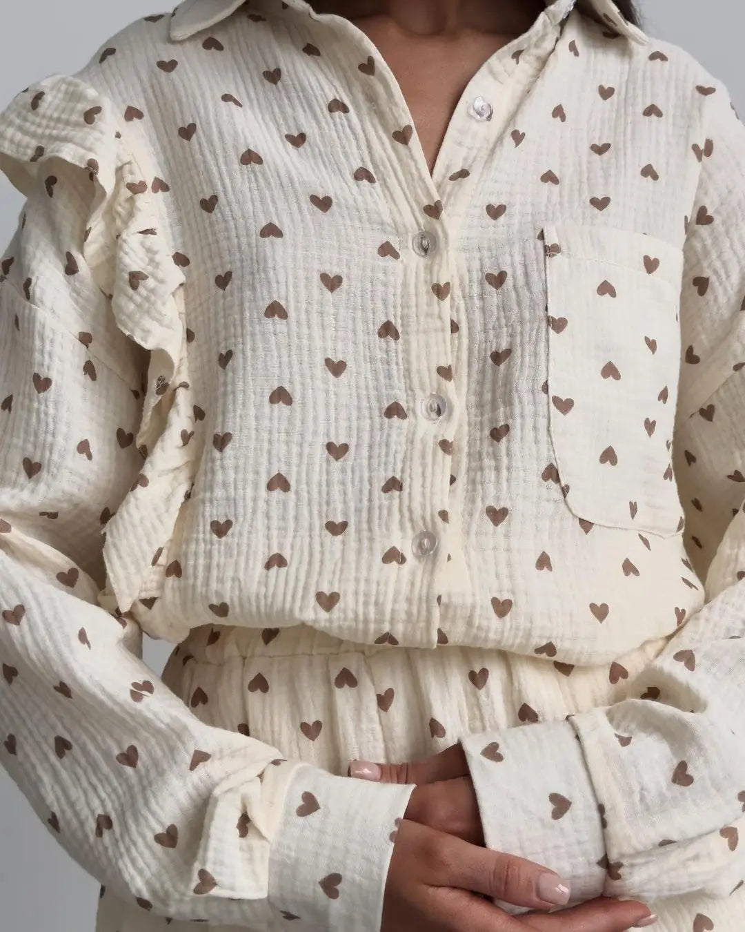 Cotton long sleeves Shirt & Shorts Set