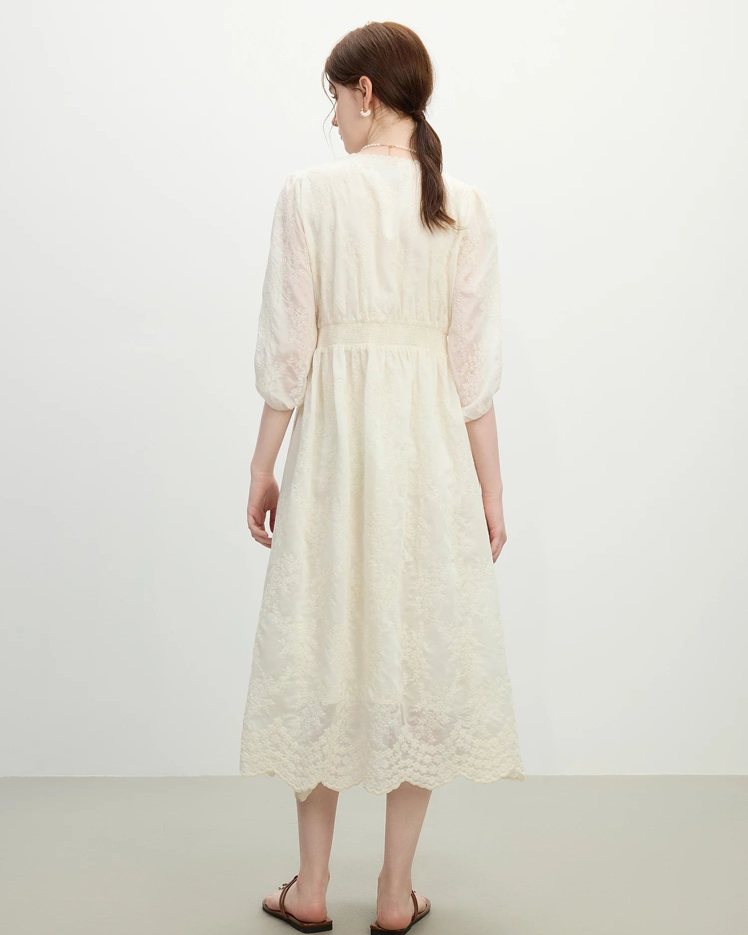 Lightweight Fitted Tulle Lace Maxi Dress
