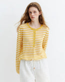 Striped Knit Long-Sleeve Top