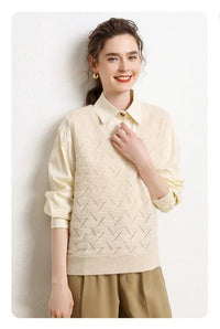 100% Cashmere V-Neck Sweater Vest