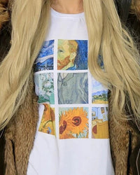 Artistic Print Vintage T-Shirt
