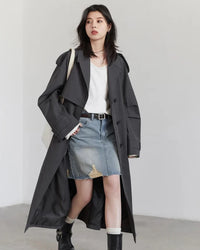 Belted Cotton Lyocell Trench Coat
