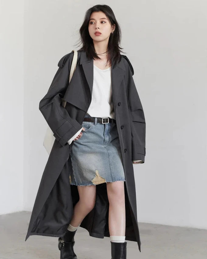 Belted Cotton Lyocell Trench Coat