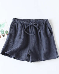 Cotton Solid Drawstring Lounge Shorts