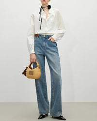 Casual And Stylish High-Waisted Long Jeans