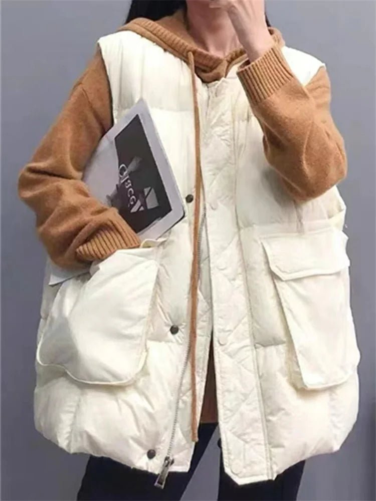 Casual Round-Neck Vest Down Jacket