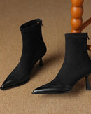 Retro Pointed-Toe Stiletto Ankle Boots
