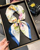 Floral Print Satin Square Scarf