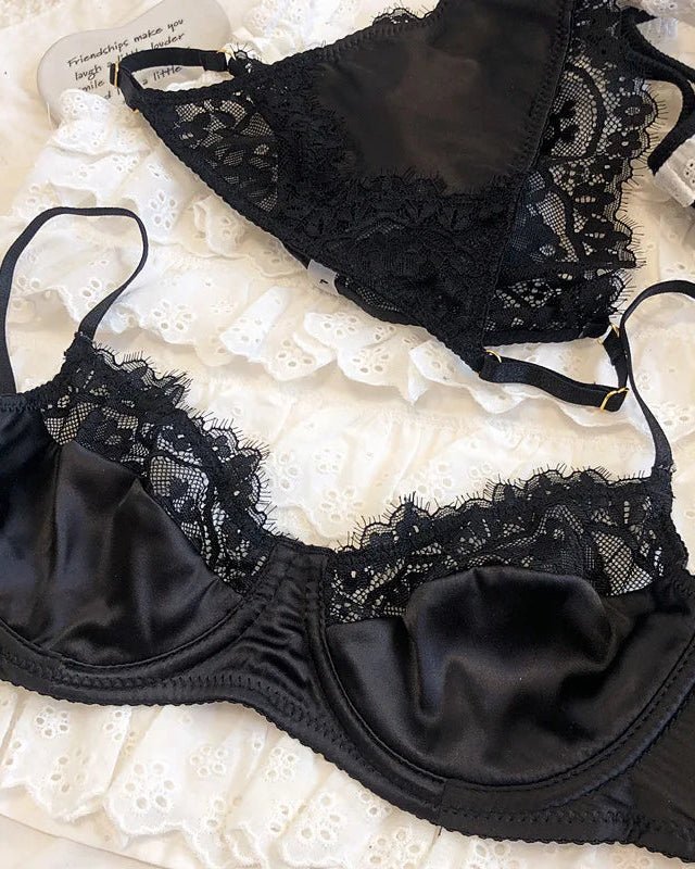 Lace Breathable Silk Comfortable Bra Set