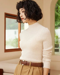 Cashmere Turtleneck Pullover Slim-Fit Knit Sweater