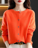 Merino Wool Crew Neck Cardigan