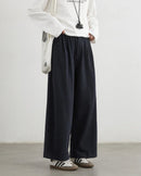 High-Waist Pleated Wide-Leg Casual Trousers