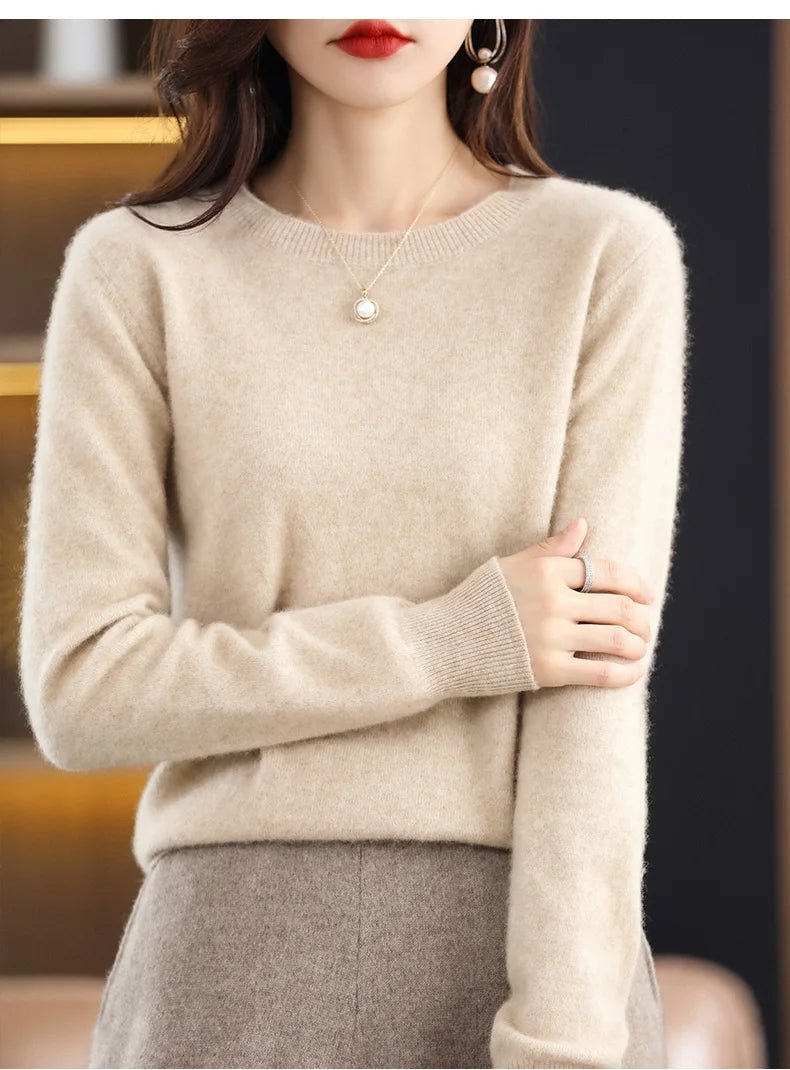 Soft Cashmere Knit Crew Neck Pullover