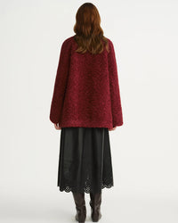 Faux Fur Solid Stand Collar Single-Breasted Loose Thick Coat