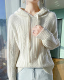 Stylish Wool Knitted Hooded Sweatshirt