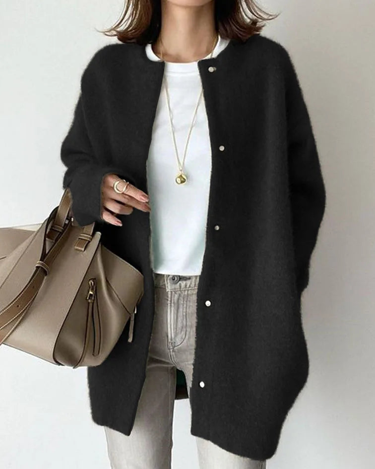 Brushed Knit Pocket Cardigan