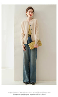 Cashmere Knitted Short Cardigan