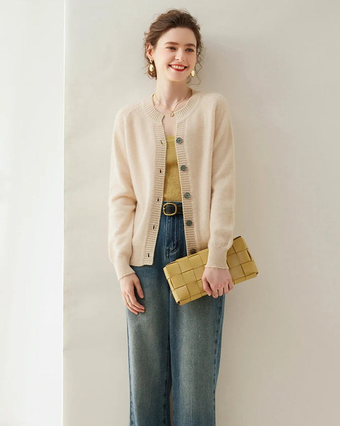 Cashmere Knitted Short Cardigan