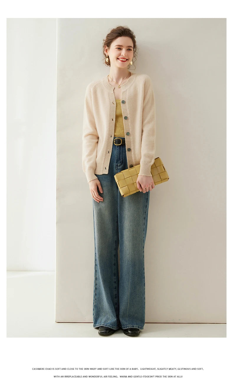 Cashmere Knitted Short Cardigan