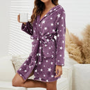 Flannel Hooded Pajamas Robe