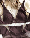 Sexy Deep V Push-Up Cutout Bra Set