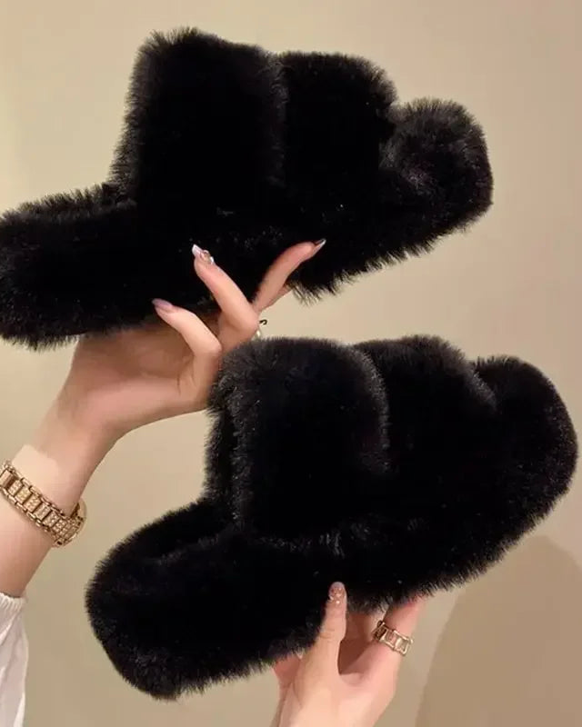 Fluffy Fur House Slippers