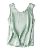 Crew-Neck Sleeveless Silk Top