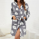 Flannel Hooded Pajamas Robe