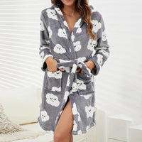 Flannel Hooded Pajamas Robe